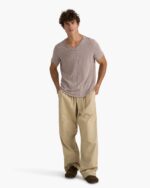 Slub Jersey Chroma Wash V-Neck Tee - Faded Mocha - Image 2