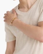 Slub Jersey Chroma Wash V-Neck Tee - Bleached Oak - Image 5