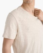 Slub Jersey Chroma Wash V-Neck Tee - Bleached Oak - Image 6
