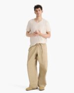 Slub Jersey Chroma Wash V-Neck Tee - Bleached Oak - Image 2