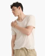 Slub Jersey Chroma Wash V-Neck Tee - Bleached Oak