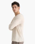 Slub Jersey Destroyed Wash Henley - Bleached Oak - Image 3