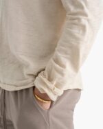 Slub Jersey Destroyed Wash Henley - Bleached Oak - Image 4