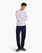 Slub Jersey Long Sleeve Destroyed Wash Tee - Faded Lavender - Image 2