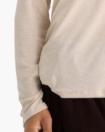 Modal Rib Long Sleeve Crew - Heather Soft Wheat - Image 5