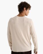 Modal Rib Long Sleeve Crew - Heather Soft Wheat - Image 4
