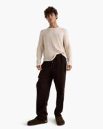 Modal Rib Long Sleeve Crew - Heather Soft Wheat - Image 2