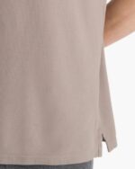 Pima Cotton Pique Crew Neck Tee - Faded Mocha - Image 4