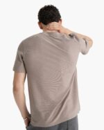 Pima Cotton Pique Crew Neck Tee - Faded Mocha - Image 5