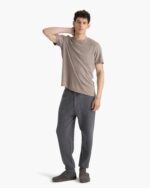 Pima Cotton Pique Crew Neck Tee - Faded Mocha - Image 2