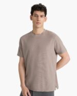 Pima Cotton Pique Crew Neck Tee - Faded Mocha