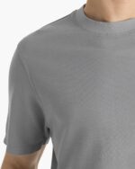 Pima Cotton Pique Crew Neck Tee - Pewter - Image 4
