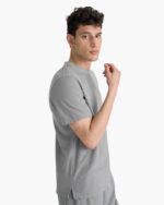 Pima Cotton Pique Crew Neck Tee - Pewter - Image 3