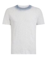 Spray Treatment Slub Jersey Short Sleeve Crew Neck Tee - Silver-Wash Navy - Image 5