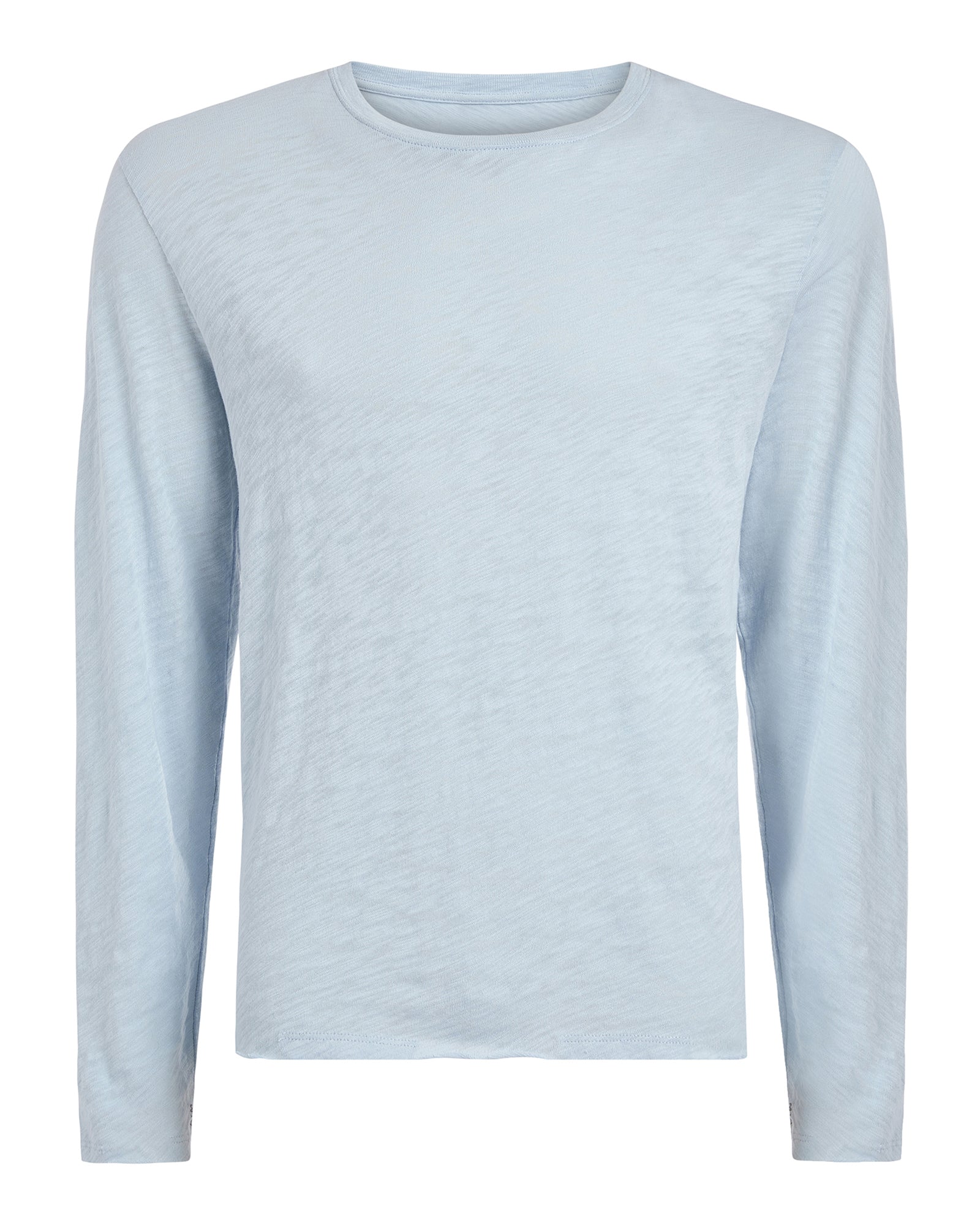 Slub Jersey Long Sleeve Destroyed Wash Tee - Powder Blue - Image 5