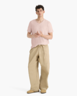 Slub Jersey Chroma Wash V-Neck Tee - Faded Rose - Image 4