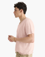 Slub Jersey Chroma Wash V-Neck Tee - Faded Rose - Image 2