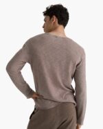 Slub Jersey Long Sleeve Destroyed Wash Tee - Faded Mocha - Image 3