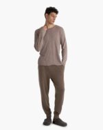 Slub Jersey Long Sleeve Destroyed Wash Tee - Faded Mocha - Image 2