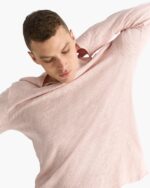 Slub Jersey Long Sleeve Destroyed Wash Tee - Faded Rose - Image 4