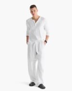 Slub Jersey Destroyed Wash Henley - White - Image 2