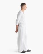 Slub Jersey Destroyed Wash Henley - White - Image 3