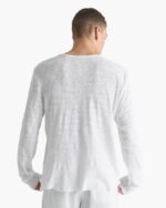 Slub Jersey Destroyed Wash Henley - White - Image 5